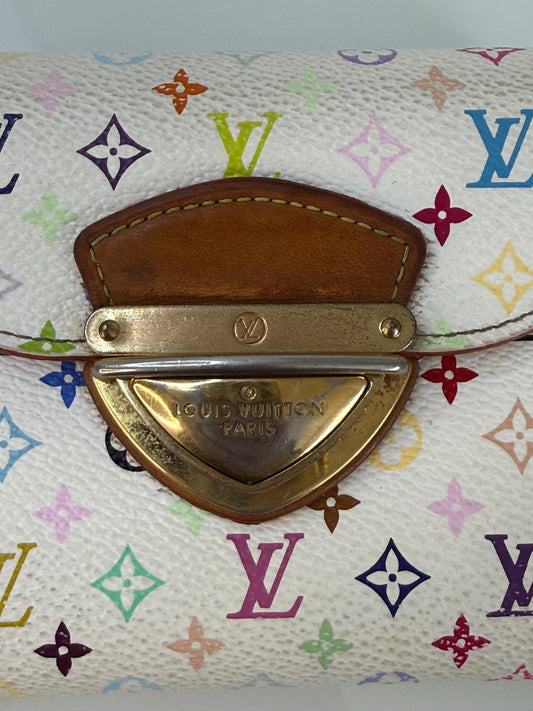 Louis Vuitton Monogram White Murakami Joey Wallet Tri-Fold