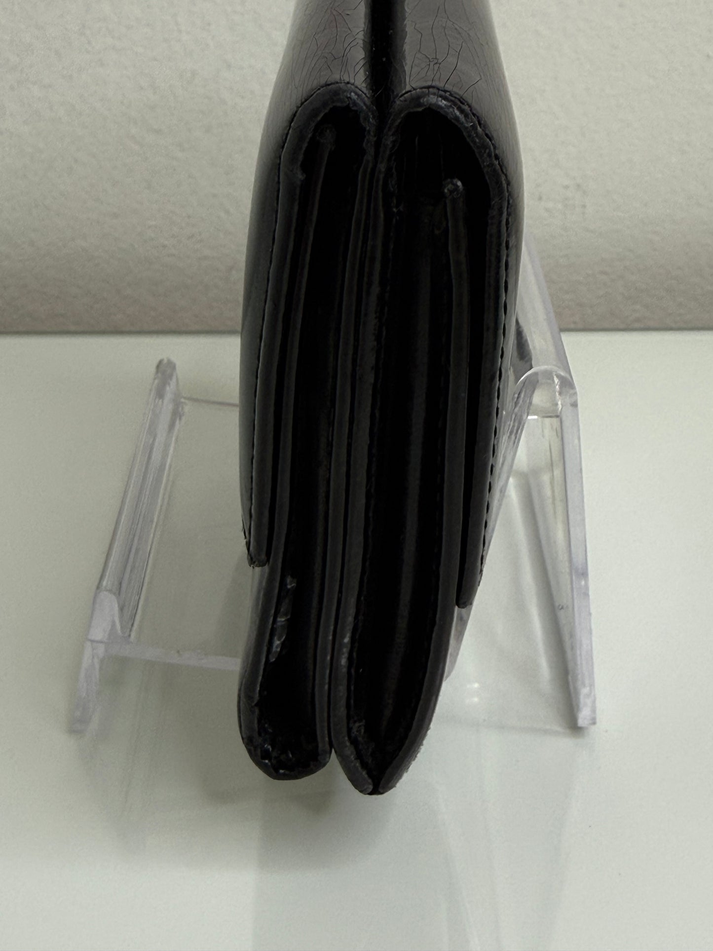 Chanel Black Patent Leather Compact Wallet