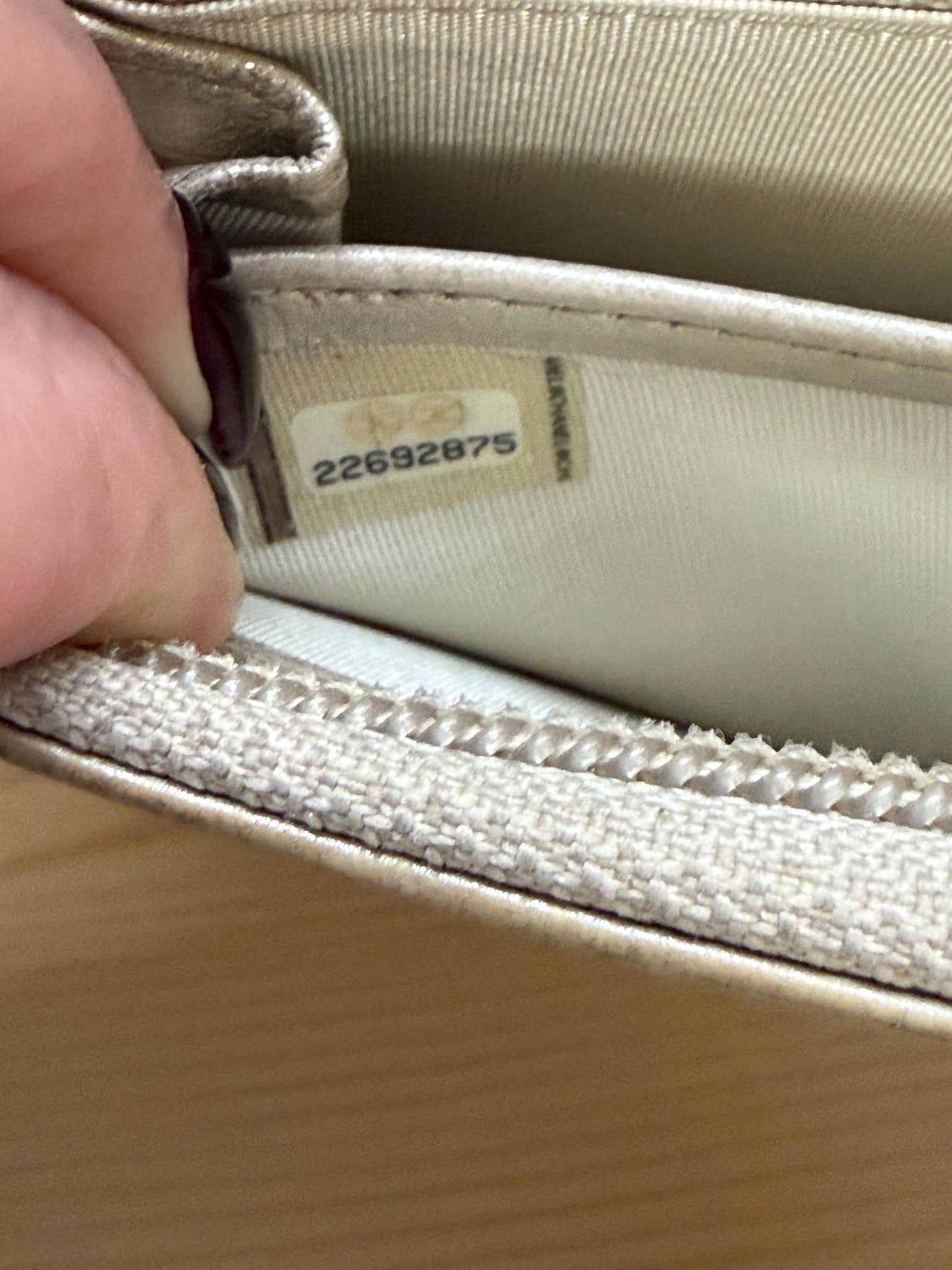 Chanel Metallic Champagne CC Zip- Around
