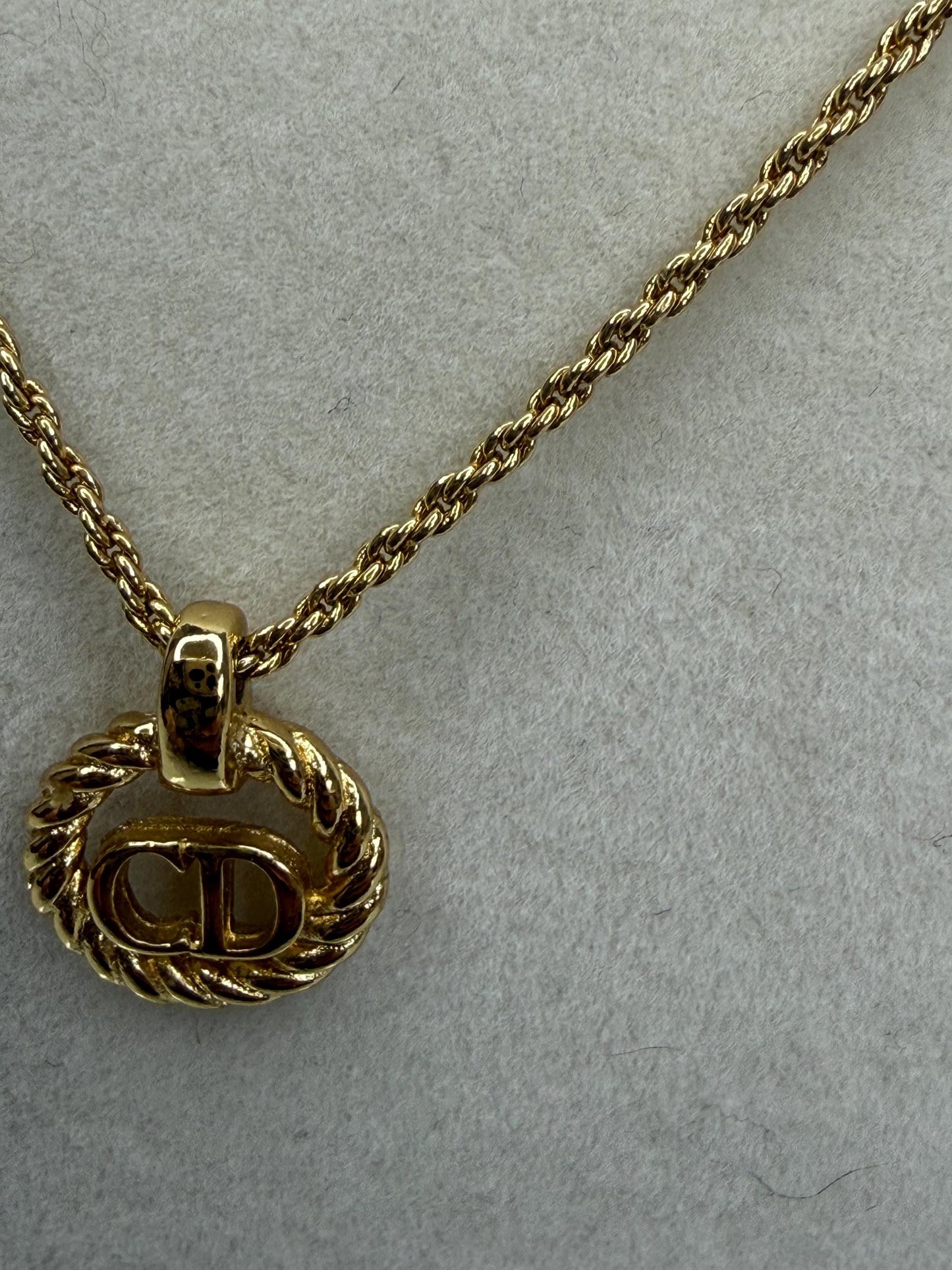 Christian Dior “CD  rope charm with rope chain Necklace