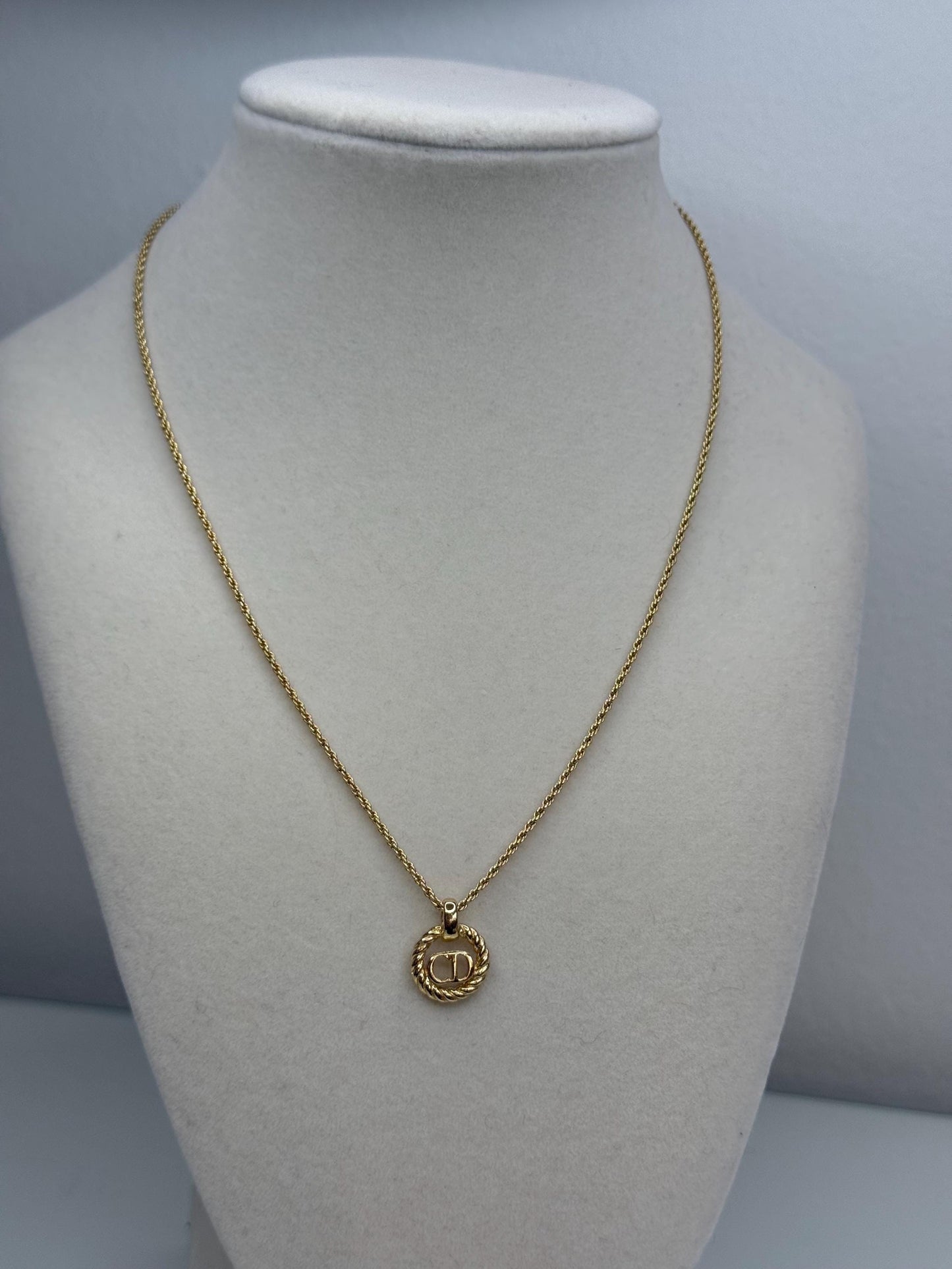 Christian Dior “CD  rope charm with rope chain Necklace