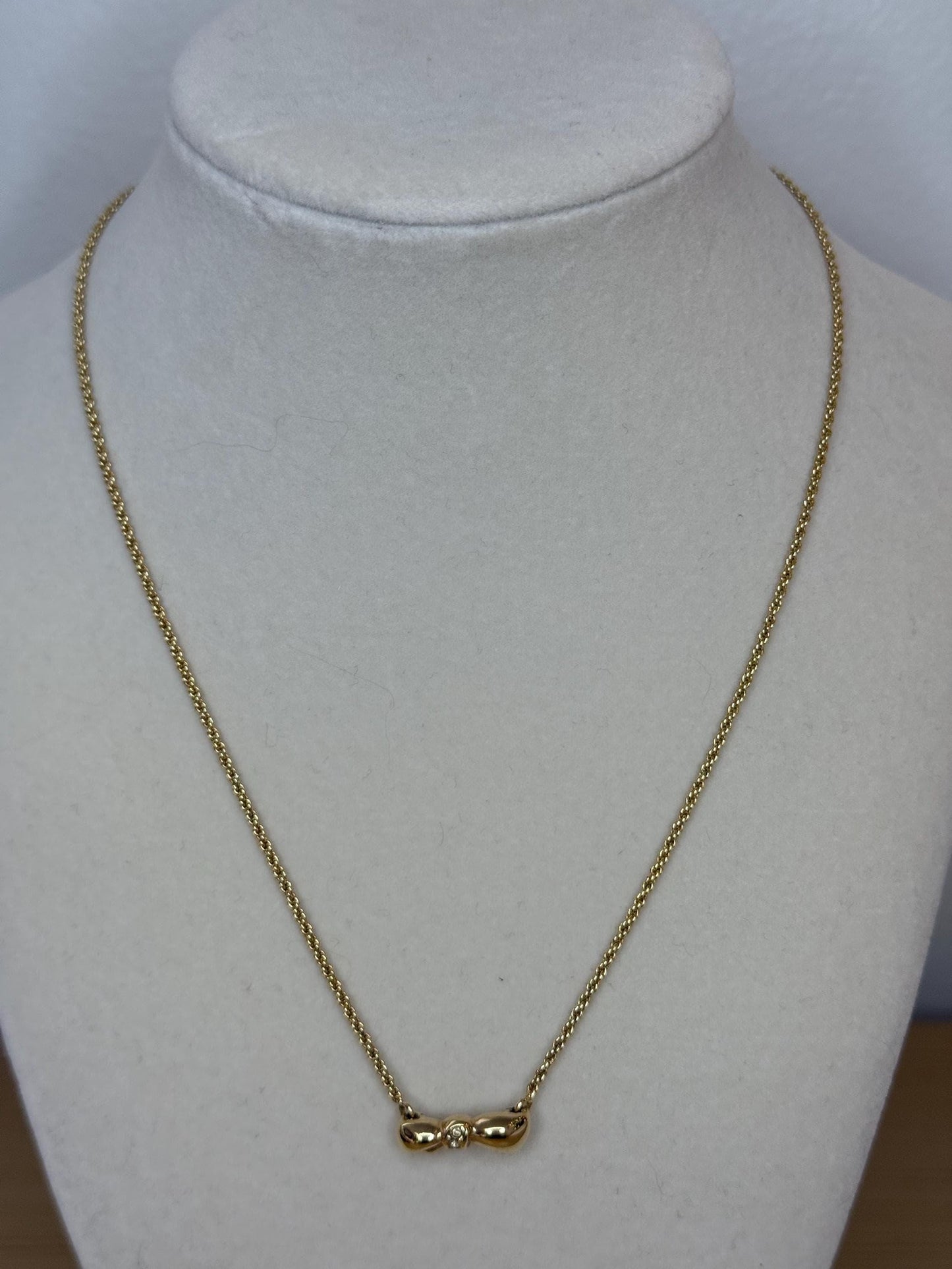 Christian Dior Vintage Bow Necklace with Rhinestones