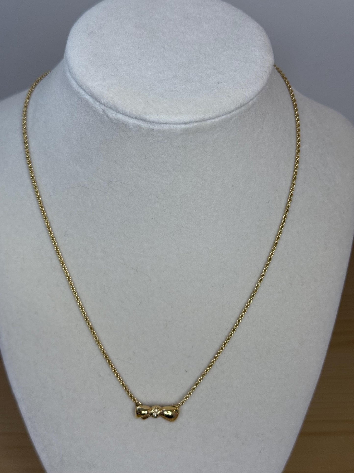 Christian Dior Vintage Bow Necklace with Rhinestones