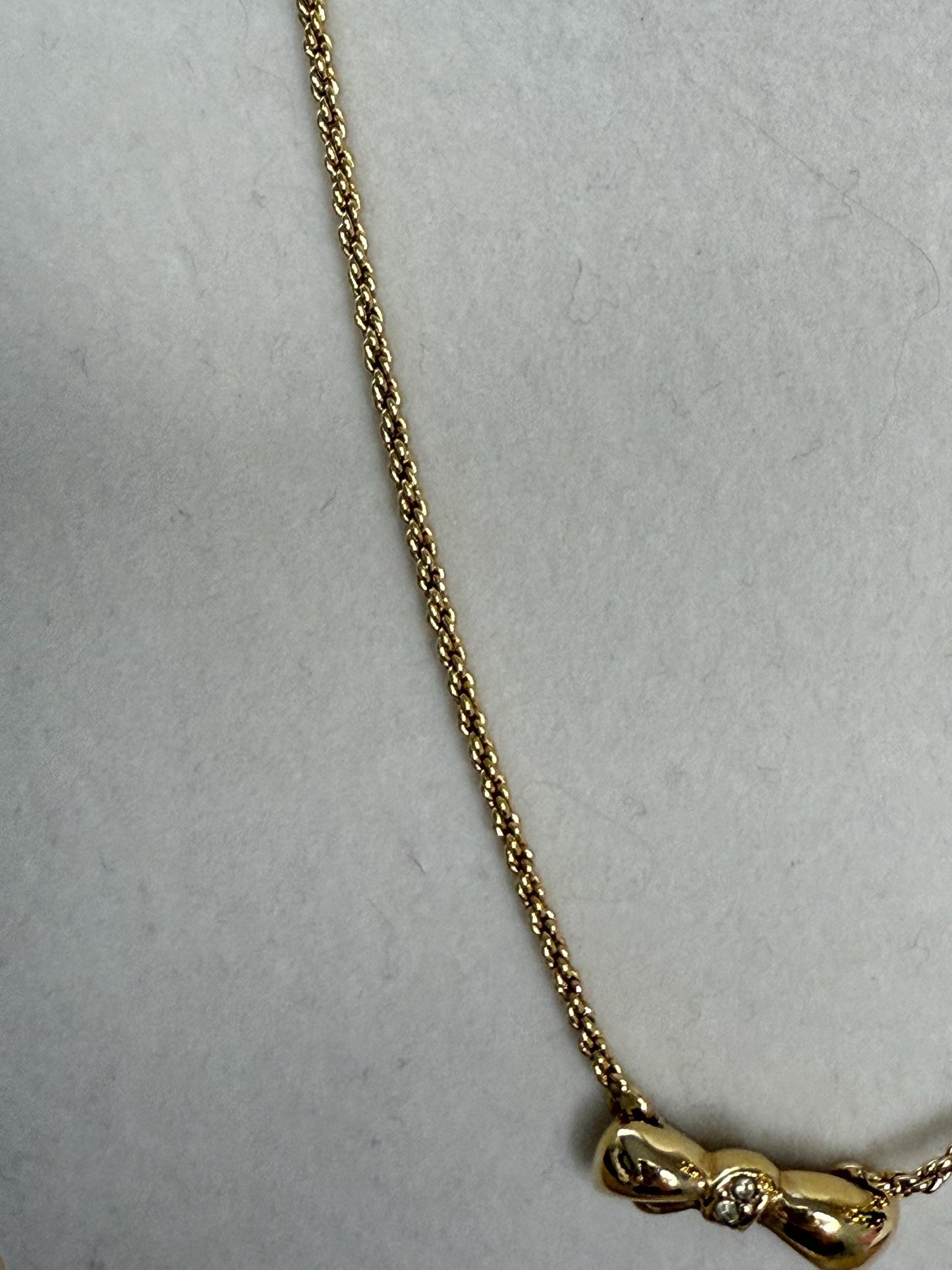 Christian Dior Vintage Bow Necklace with Rhinestones