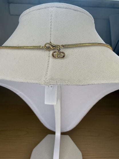 Christian Dior “Dior" Charm Circle Necklace