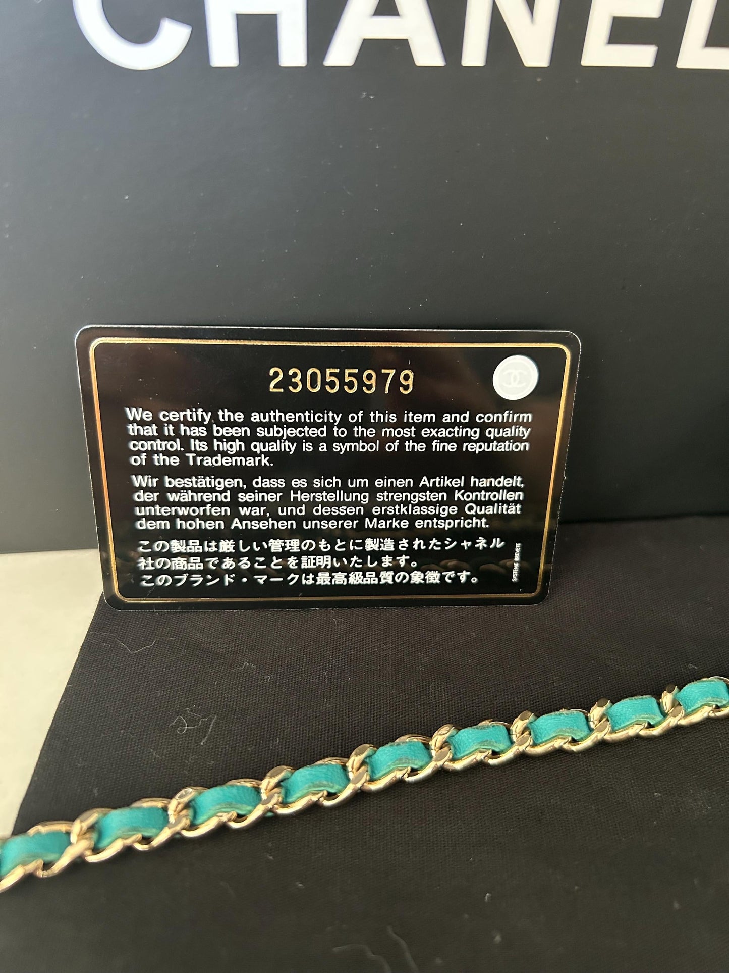 Chanel Classic Wallet On Chain in Teal Quilted  Lamskin Leather