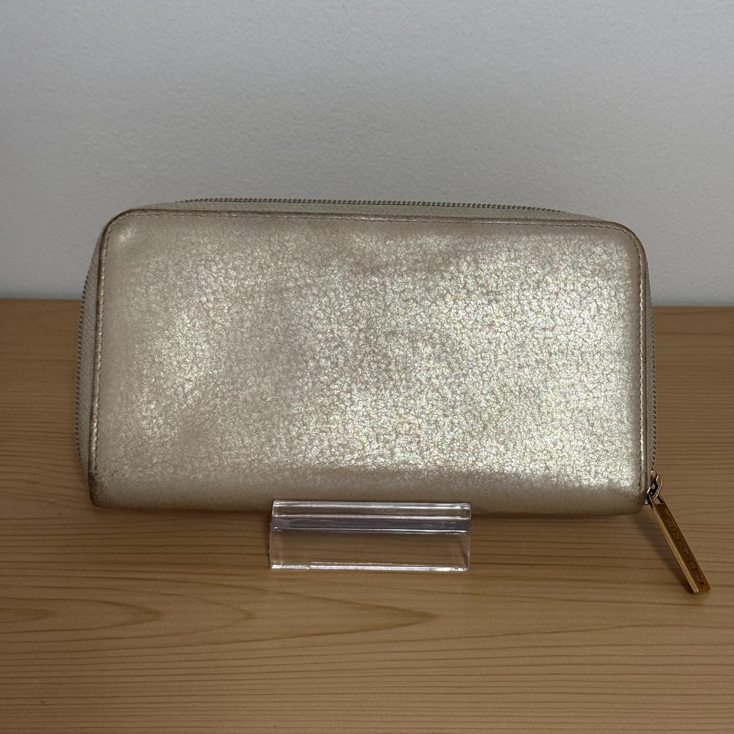 Chanel Metallic Champagne CC Zip- Around