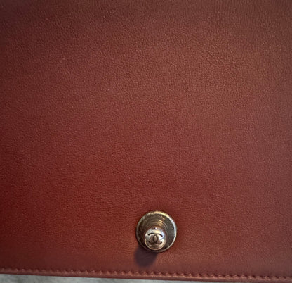 Chanel Velvet Tweed Quilted Medium Boy Flap Burgundy