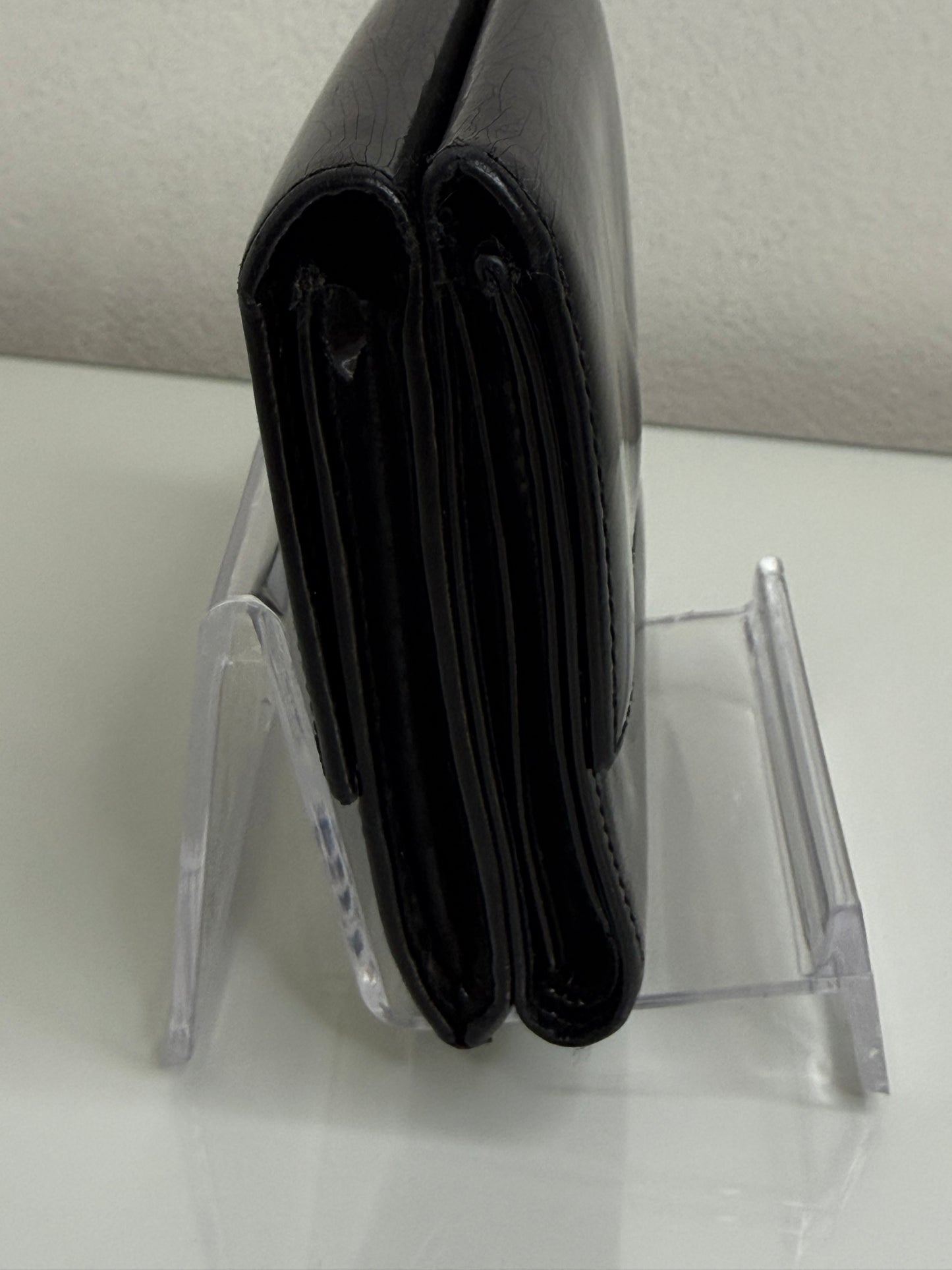 Chanel Black Patent Leather Compact Wallet