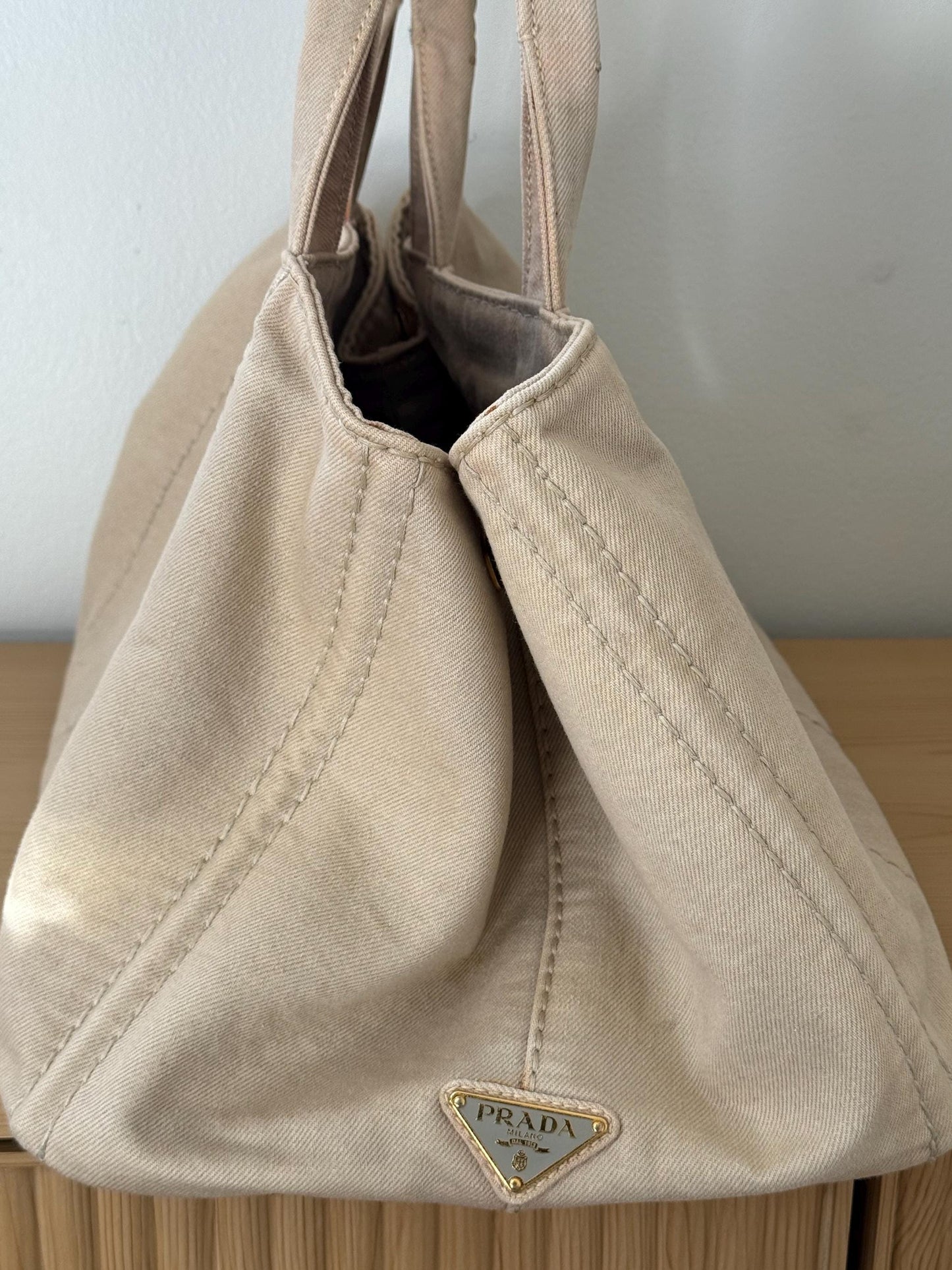 Prada Canapa Large Corda Beige Denim