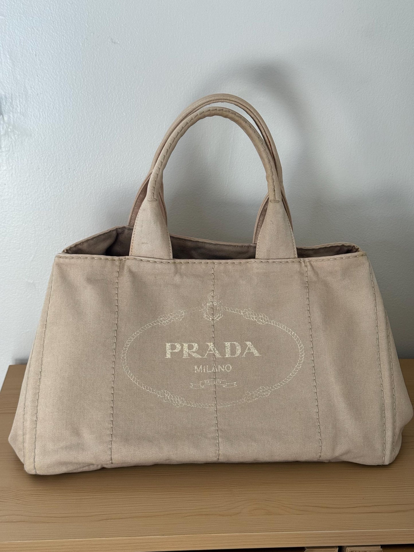 Prada Canapa Large Corda Beige Denim