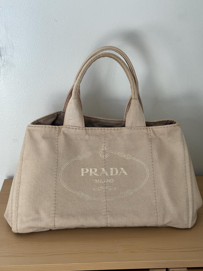 Prada Canapa Large Corda Beige Denim
