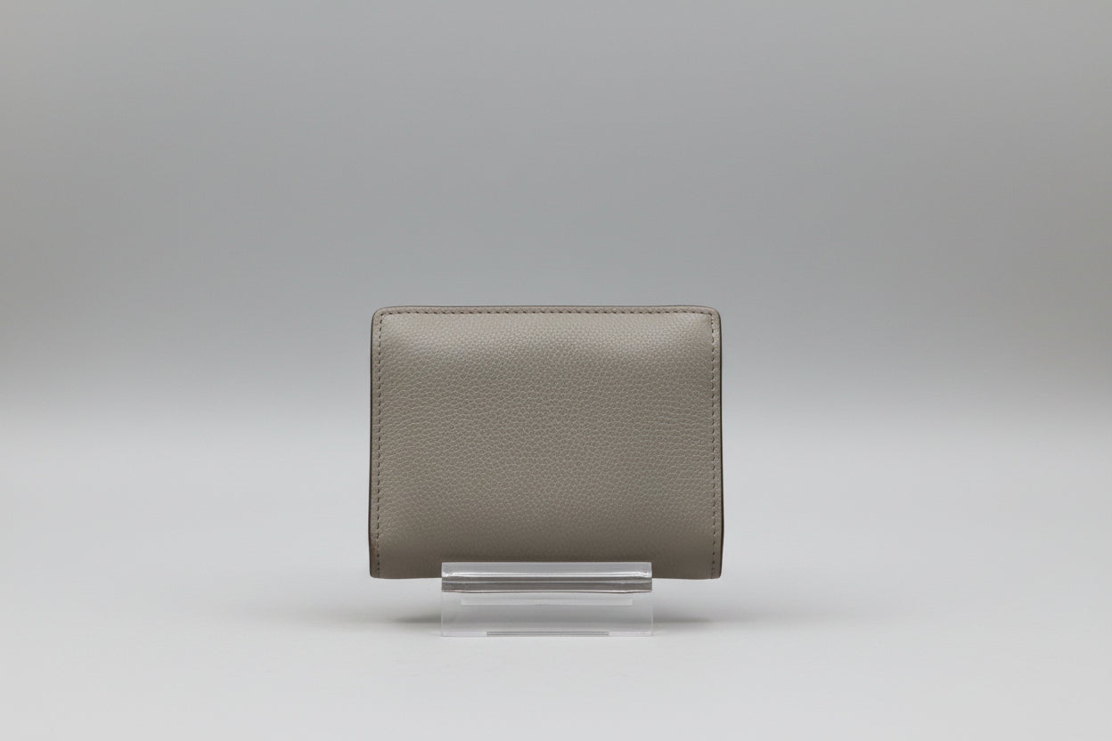 Fendi F Taupe Compact Bifold Leather Wallet