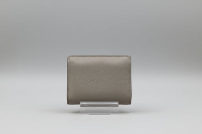 Fendi F Taupe Compact Bifold Leather Wallet