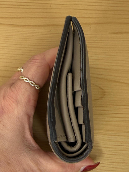 Fendi F Taupe Compact Bifold Leather Wallet