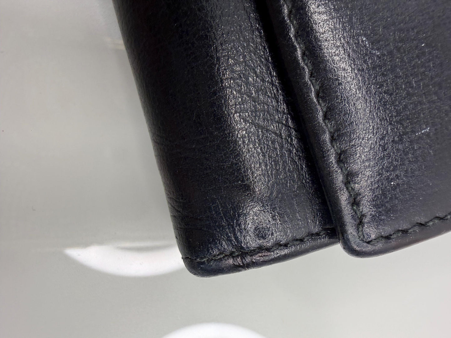 Gucci Long Black Leather Wallet with 2 tone interlocking GG hardware