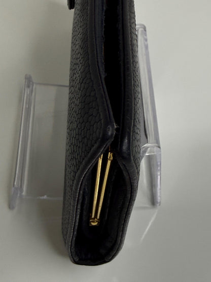 Chanel Coco Mark Black Caviar Leather Wallet