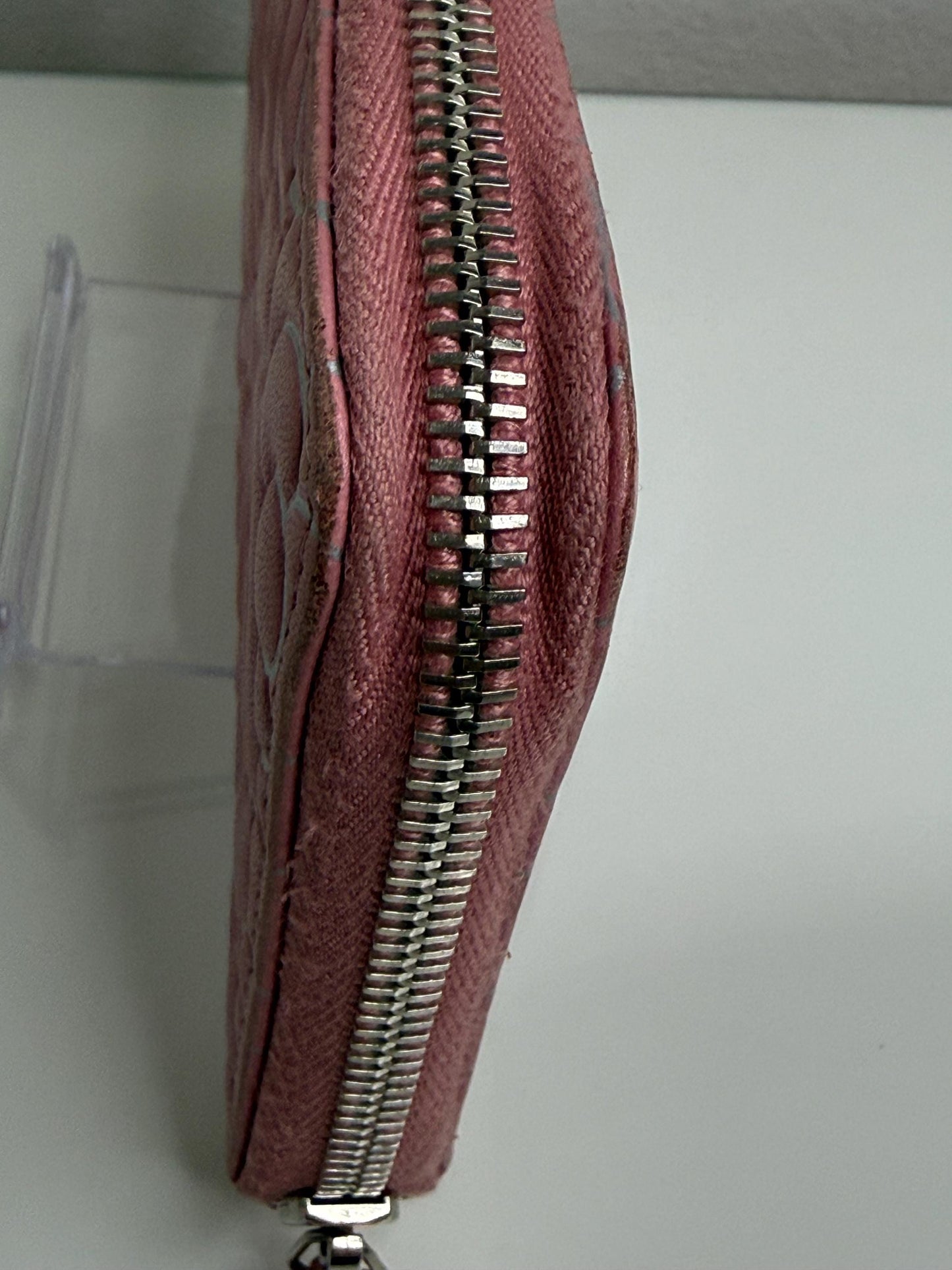 Chanel Pink Matelasse Embossed Lambskin Leather Zip Around Wallet