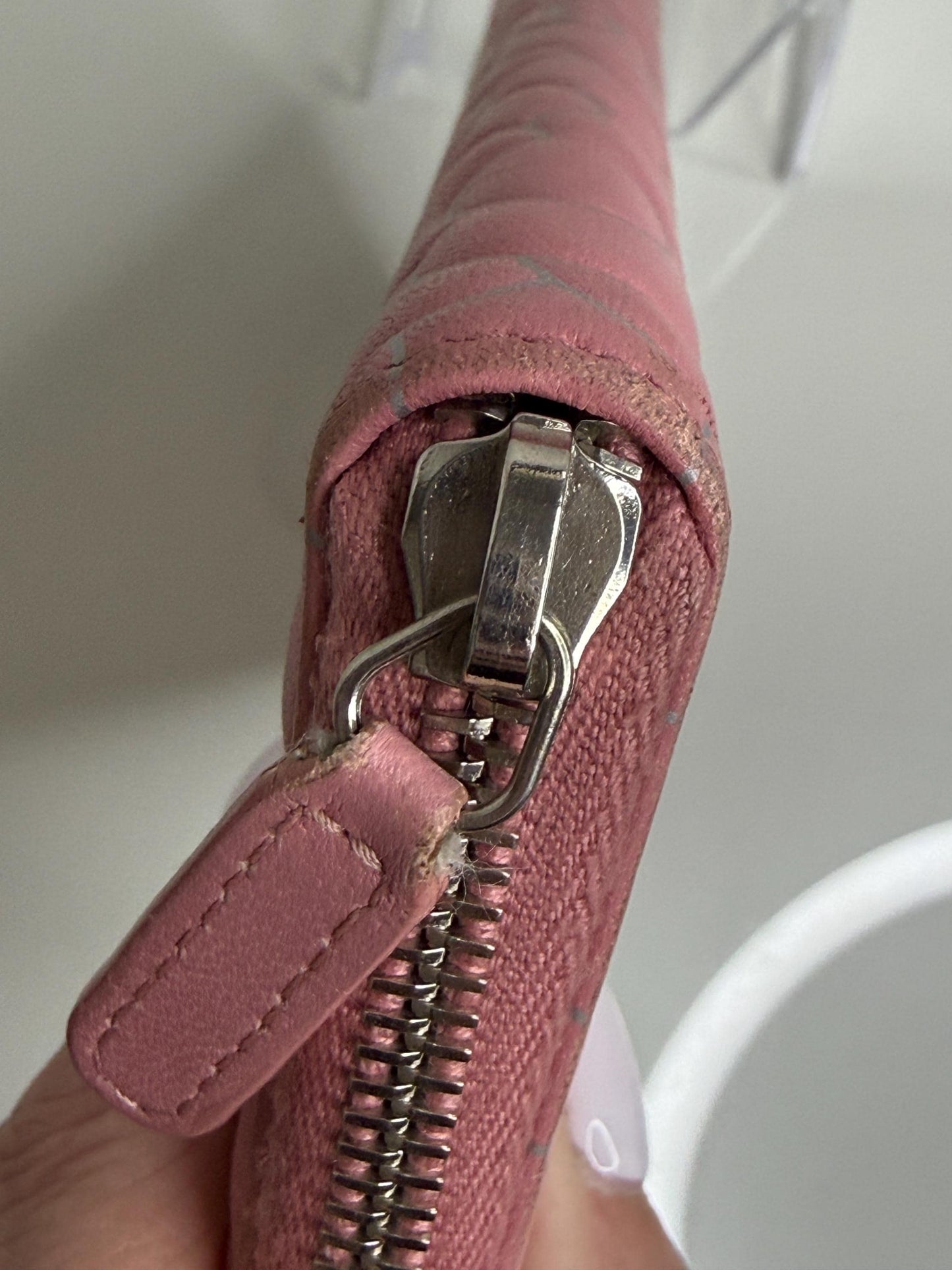 Chanel Pink Matelasse Embossed Lambskin Leather Zip Around Wallet