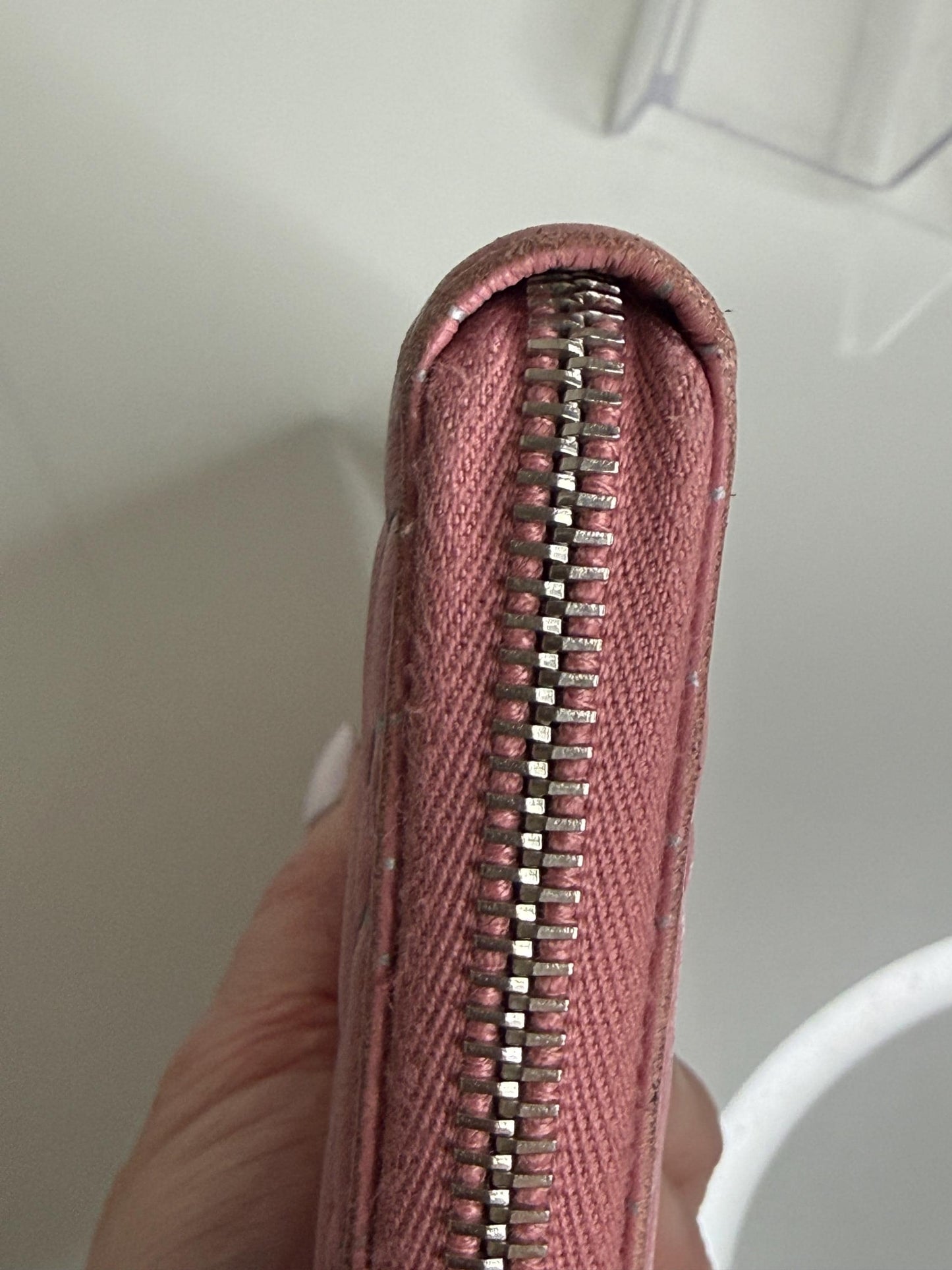 Chanel Pink Matelasse Embossed Lambskin Leather Zip Around Wallet