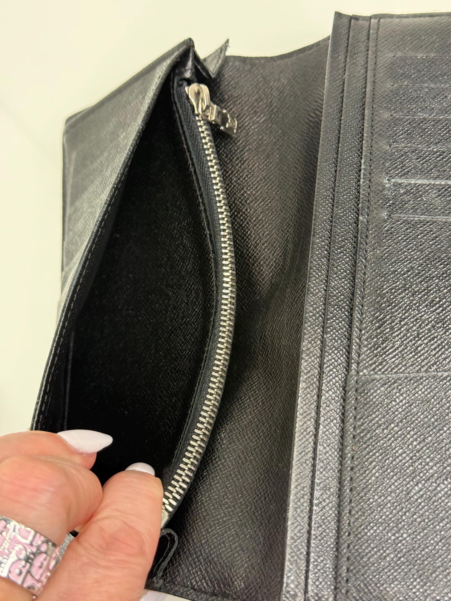 Louis Vuitton Damier Graphite Long Bi fold Mens wallet