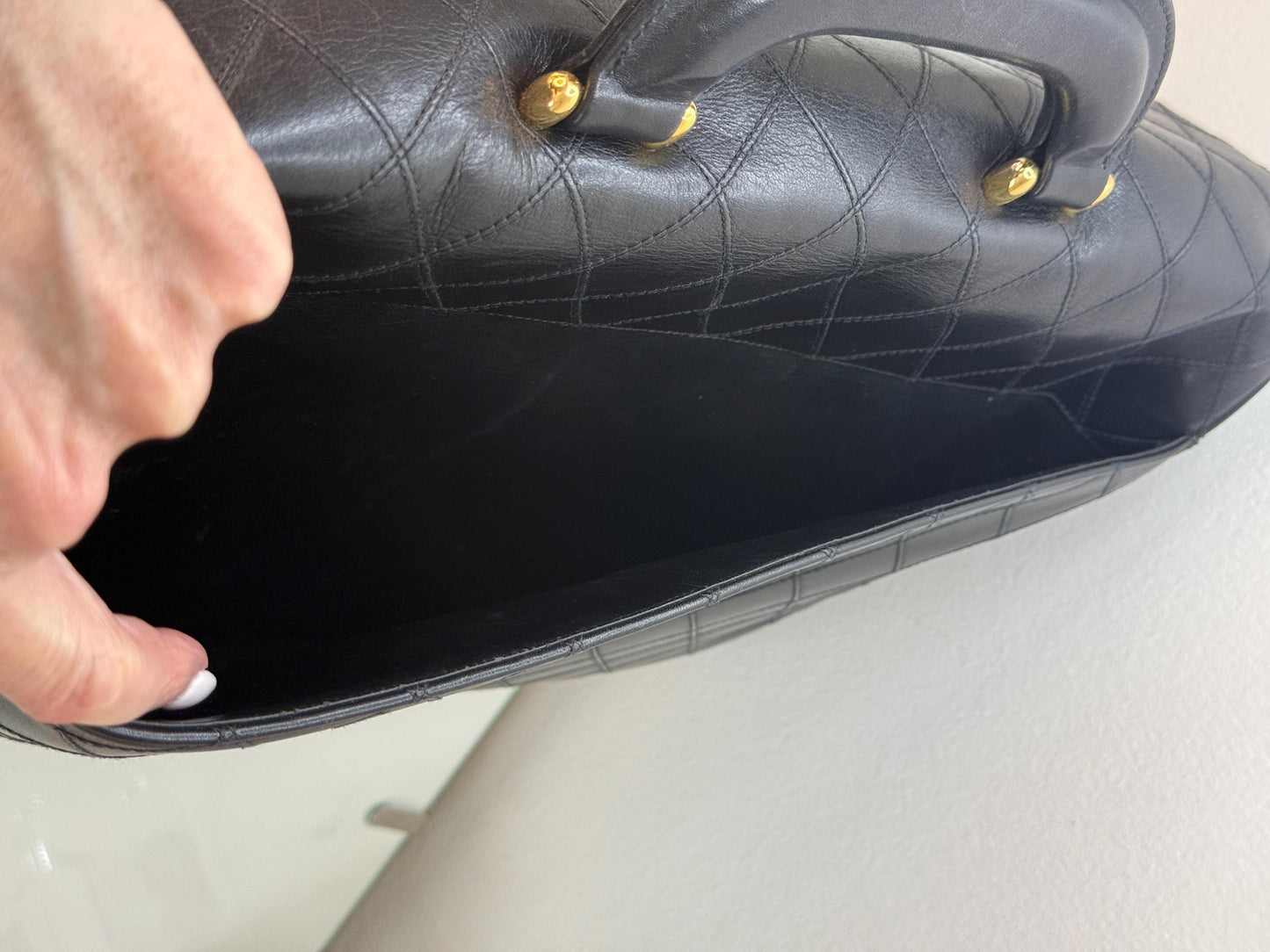 Chanel Vintage Black Quilted Lambskin Briefcase