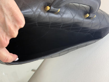 Chanel Vintage Black Quilted Lambskin Briefcase