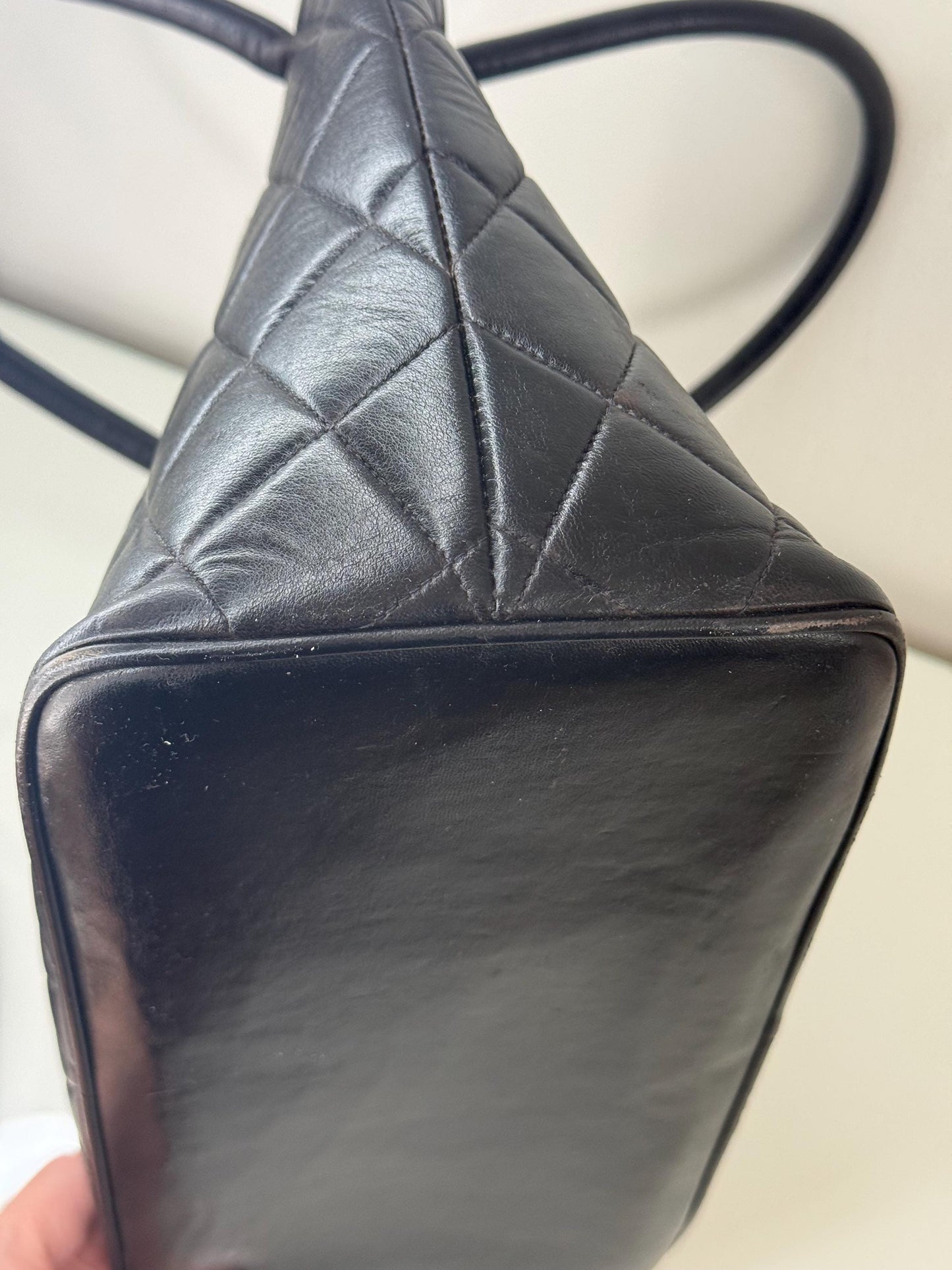 Chanel Vintage Timeless Medallion Black Lambskin Tote