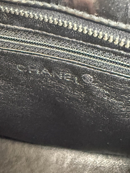 Chanel Black Patent Diamond Quilt Mini Tote Bag