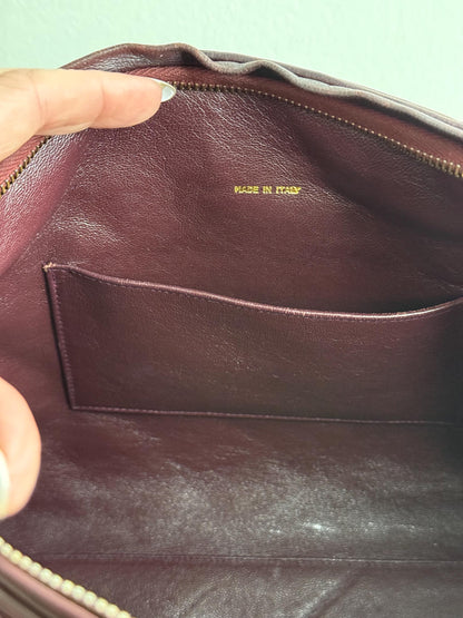 Chanel Vintage Burgundy Wine Quilted Lambskin Camera Bag  1986-1988