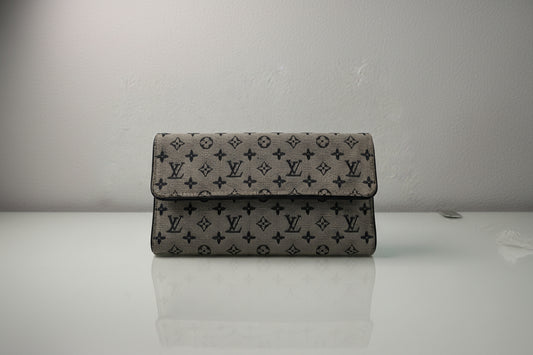 Louis Vuitton Monogram Mini Lin Blue Porte Tresor International