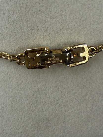 Givenchy Vintage Gold Plated Rhinestone 4G Necklace