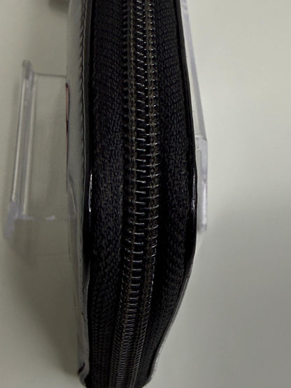 Chanel Black Patent Zipper Long Wallet with flowers