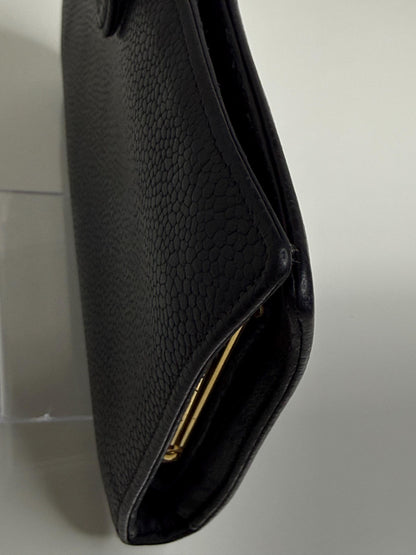 Chanel Coco Mark Black Caviar Leather Wallet
