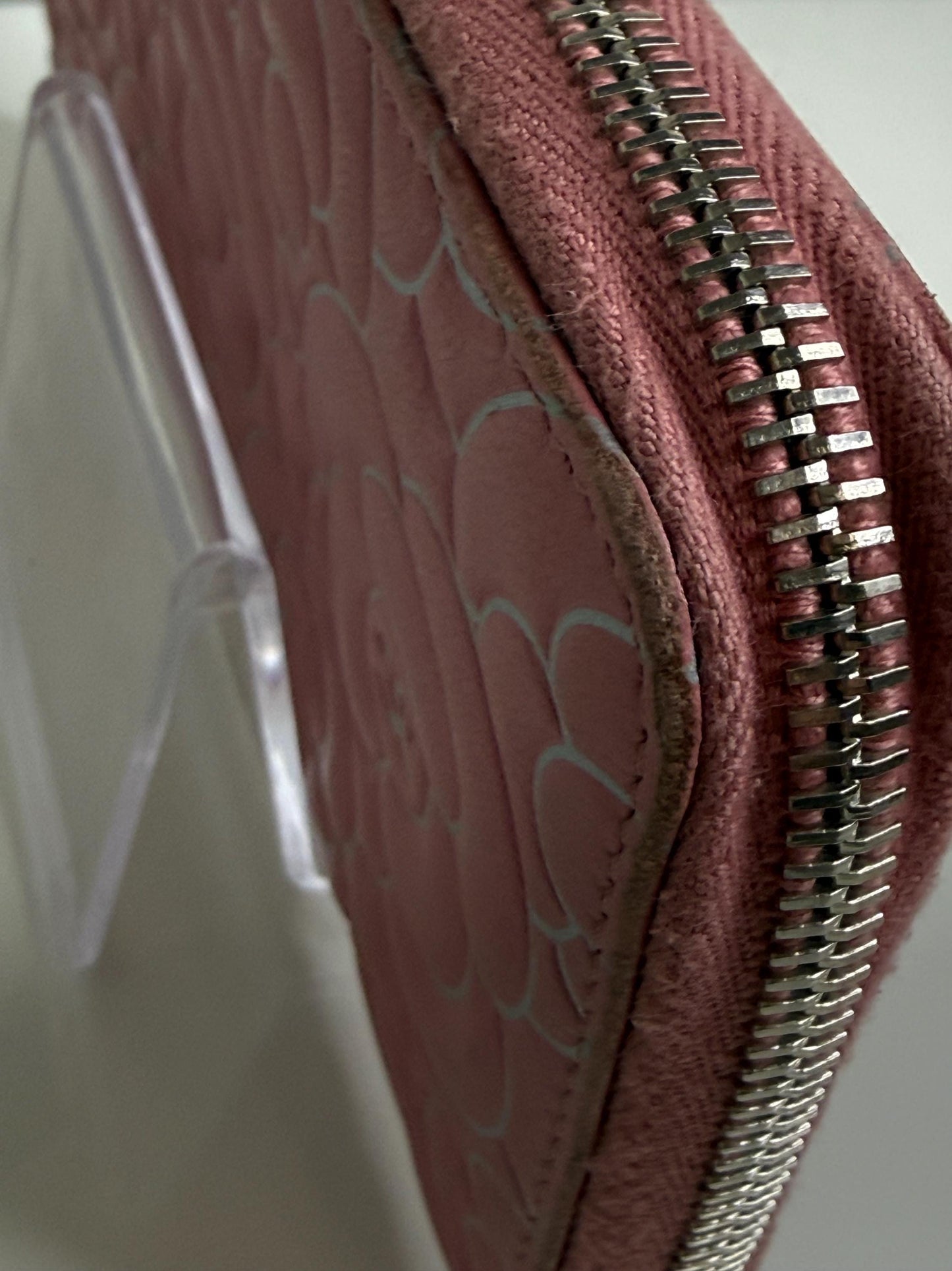 Chanel Pink Matelasse Embossed Lambskin Leather Zip Around Wallet