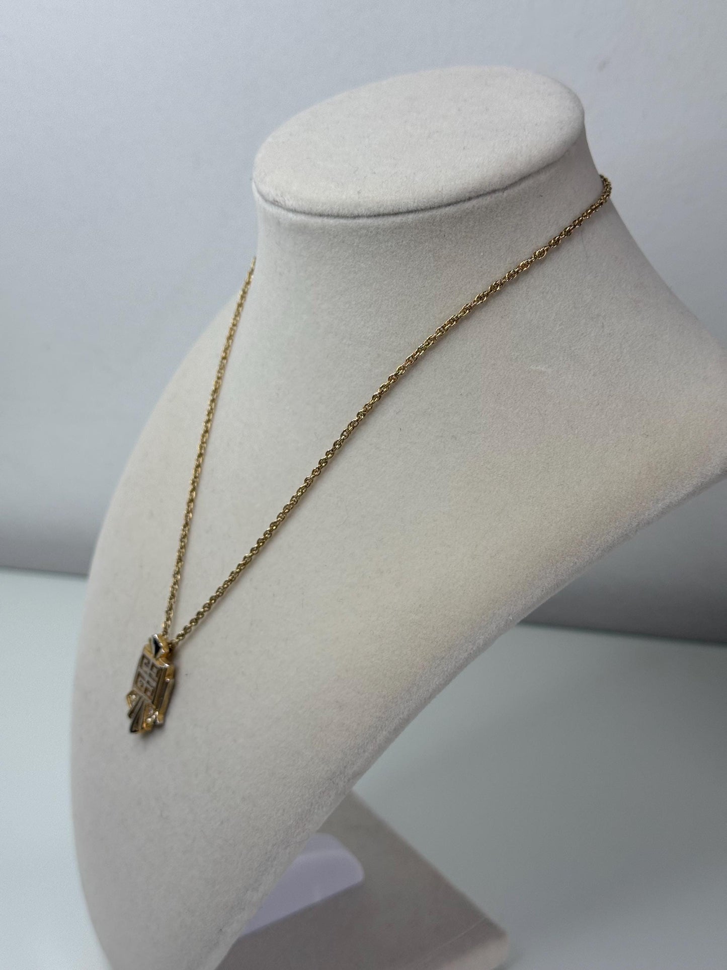 Givenchy Vintage Gold Plated Rhinestone 4G Necklace